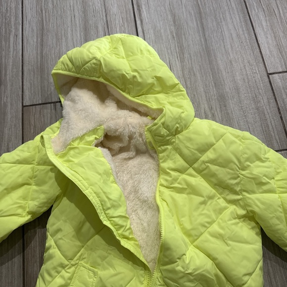 Cat & Jack Neon Puffer Jacket With Hood - Picture 3 of 4